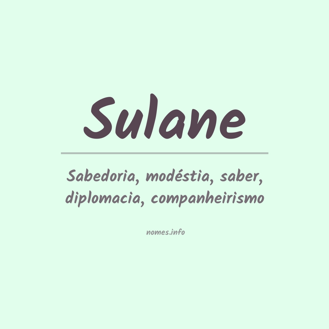 Significado do nome Sulane