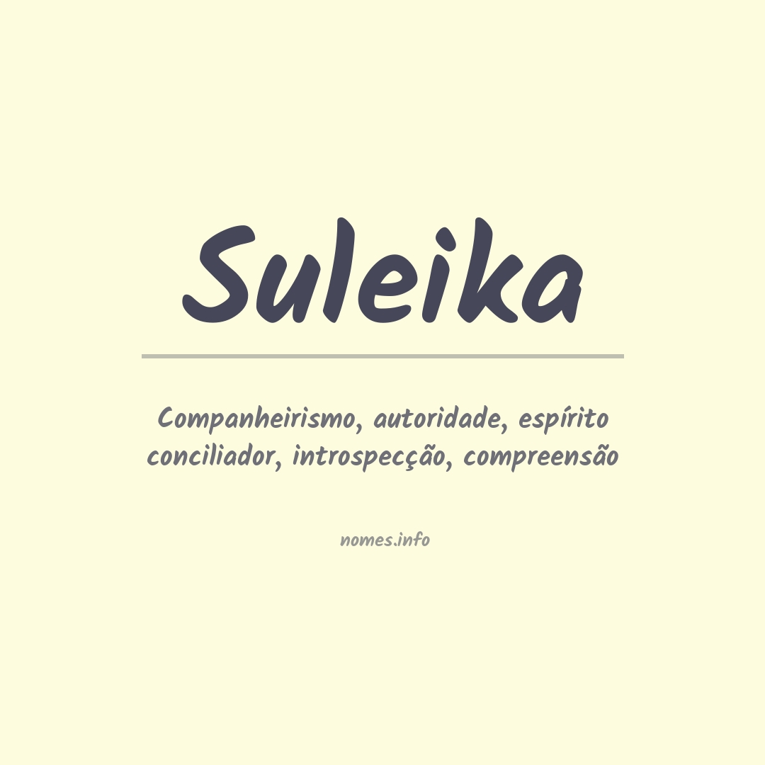 Significado do nome Suleika