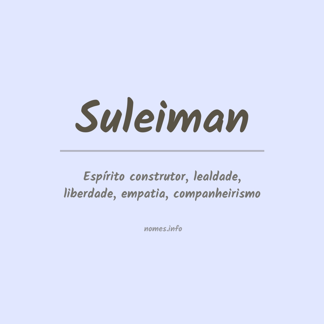 Significado do nome Suleiman
