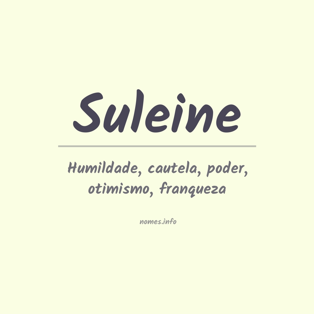 Significado do nome Suleine