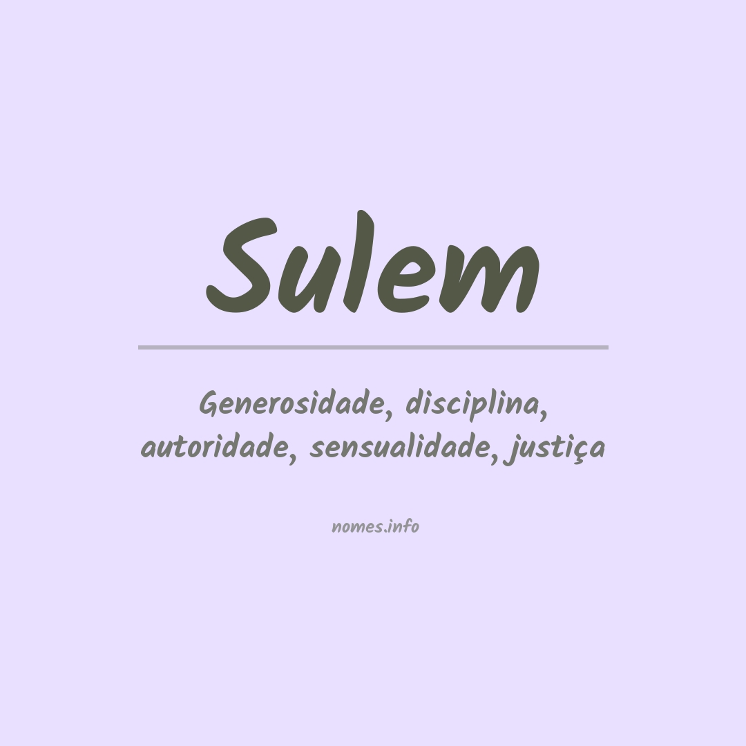 Significado do nome Sulem