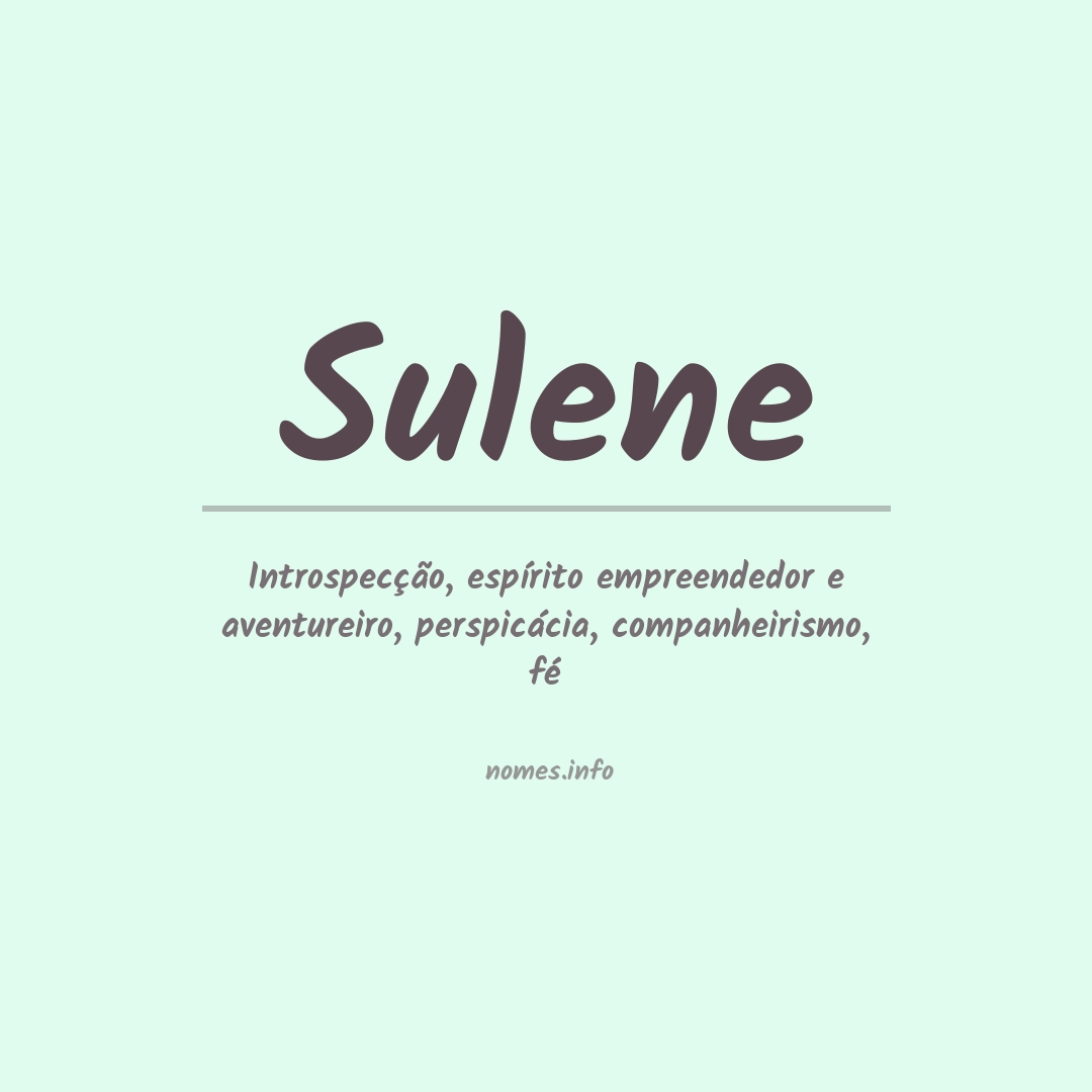 Significado do nome Sulene