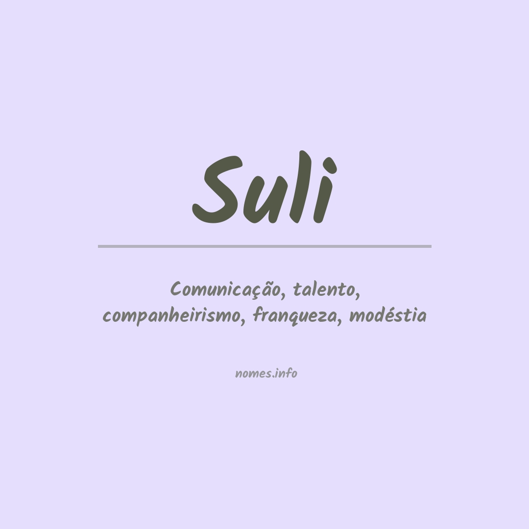 Significado do nome Suli