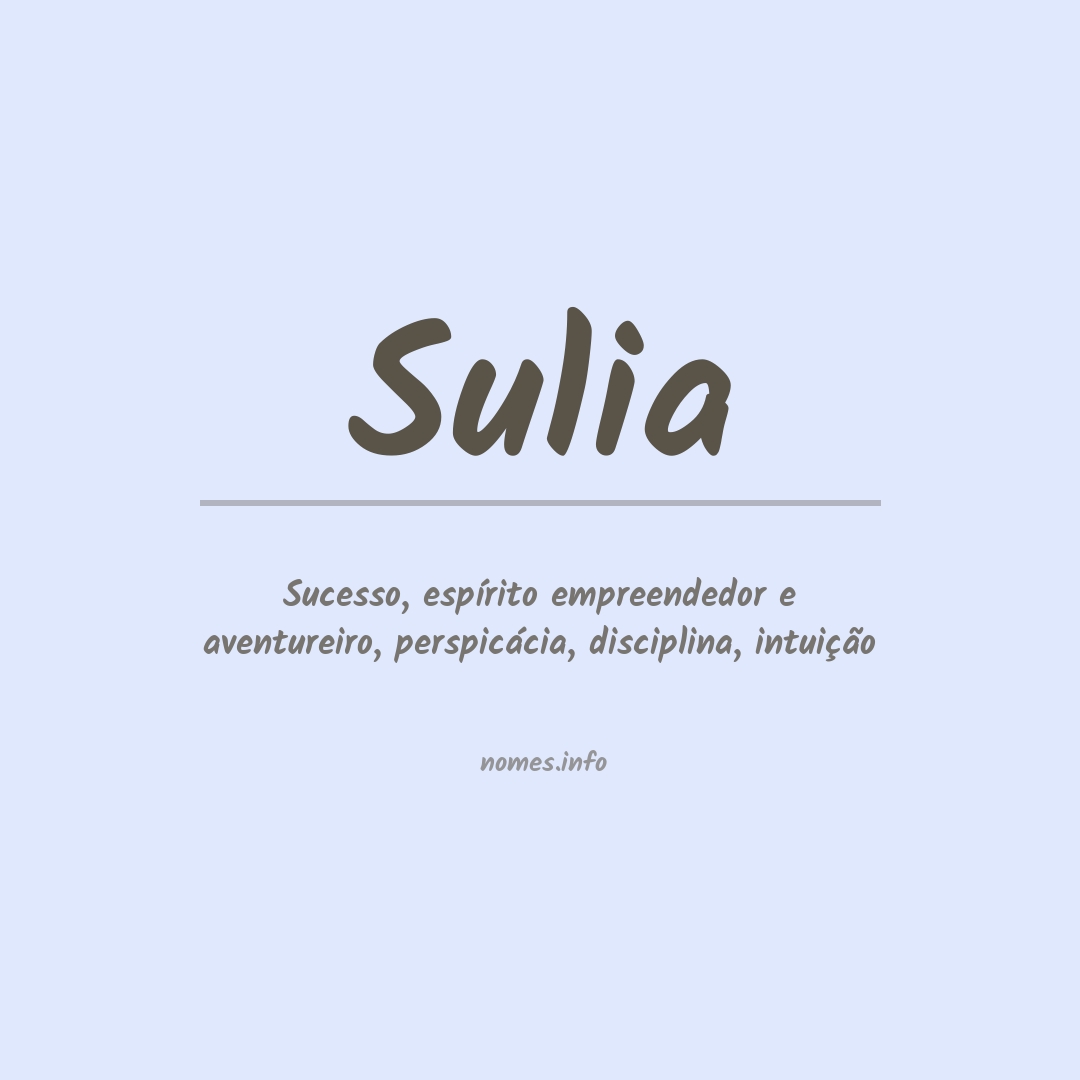 Significado do nome Sulia
