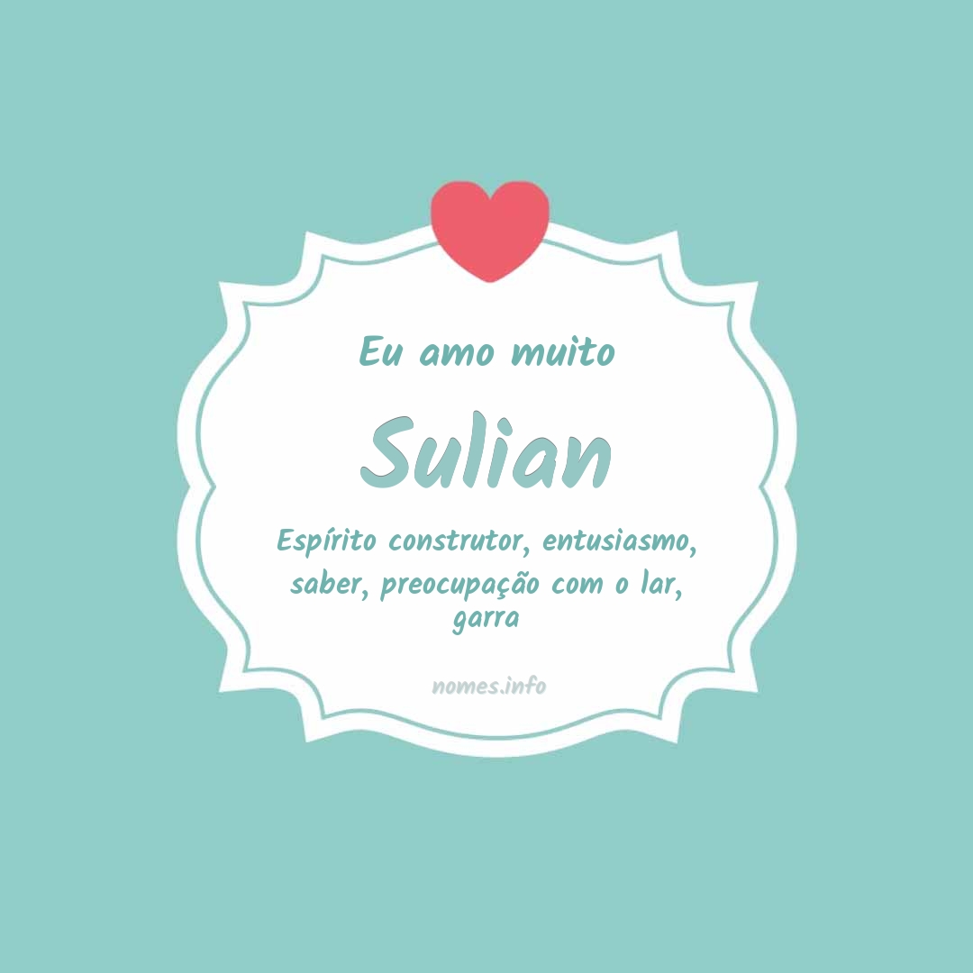 Eu amo muito Sulian