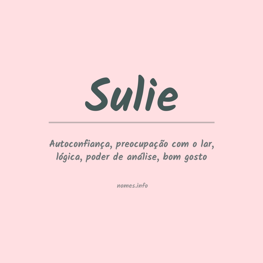 Significado do nome Sulie