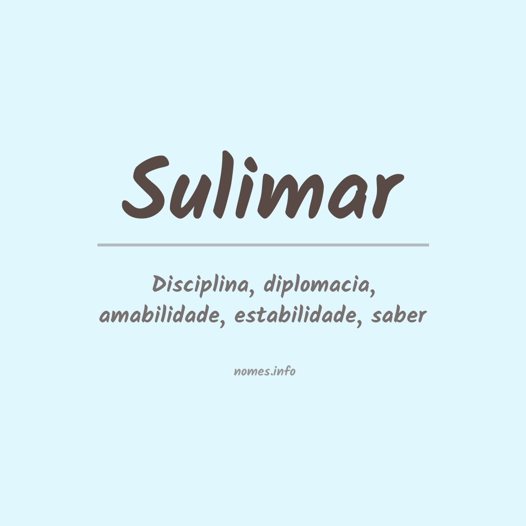 Significado do nome Sulimar