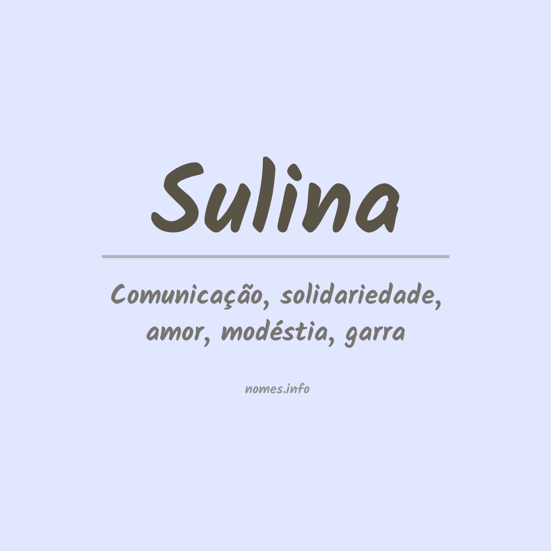 Significado do nome Sulina