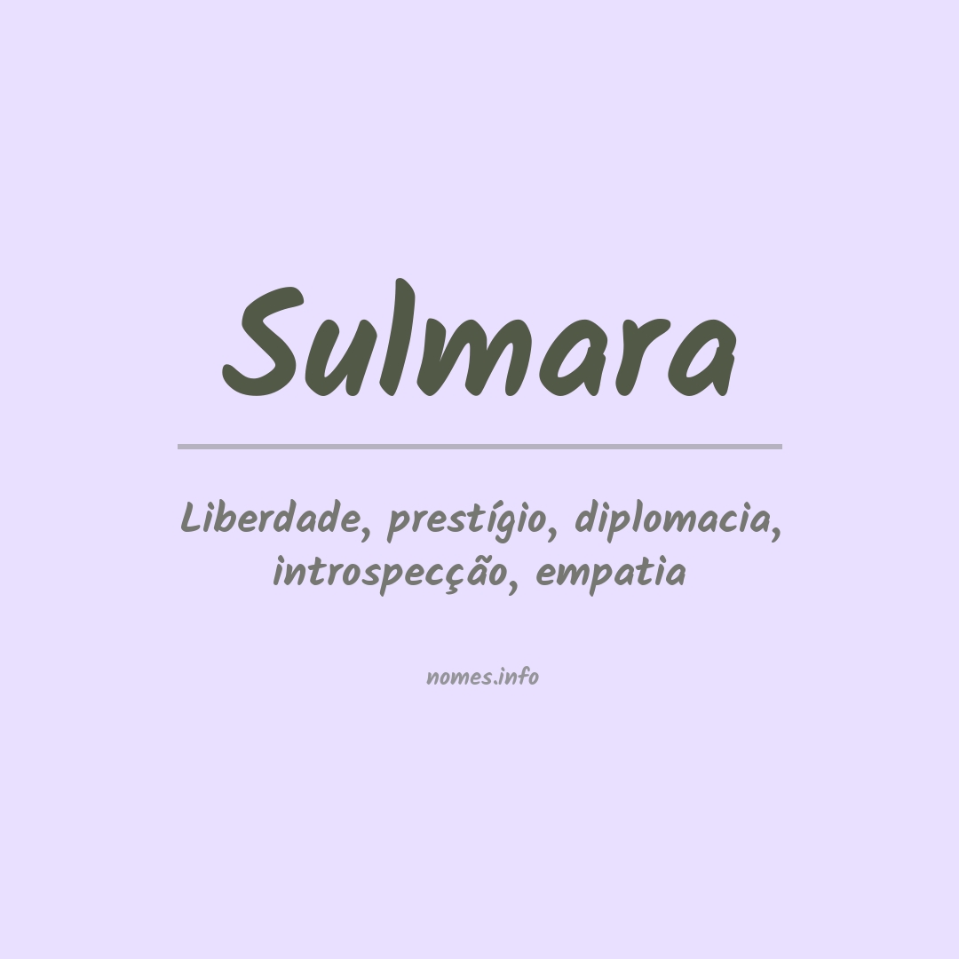 Significado do nome Sulmara