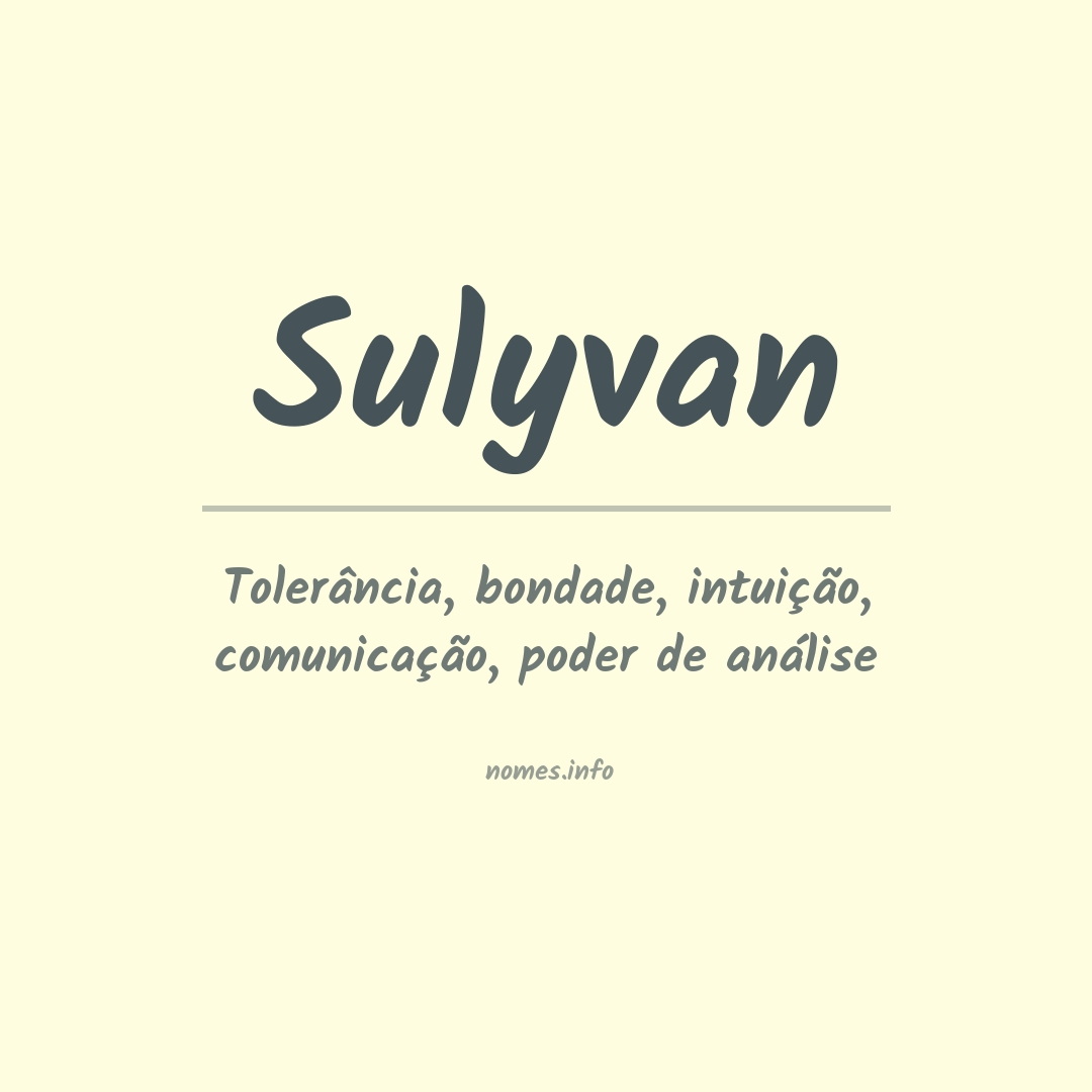 Significado do nome Sulyvan