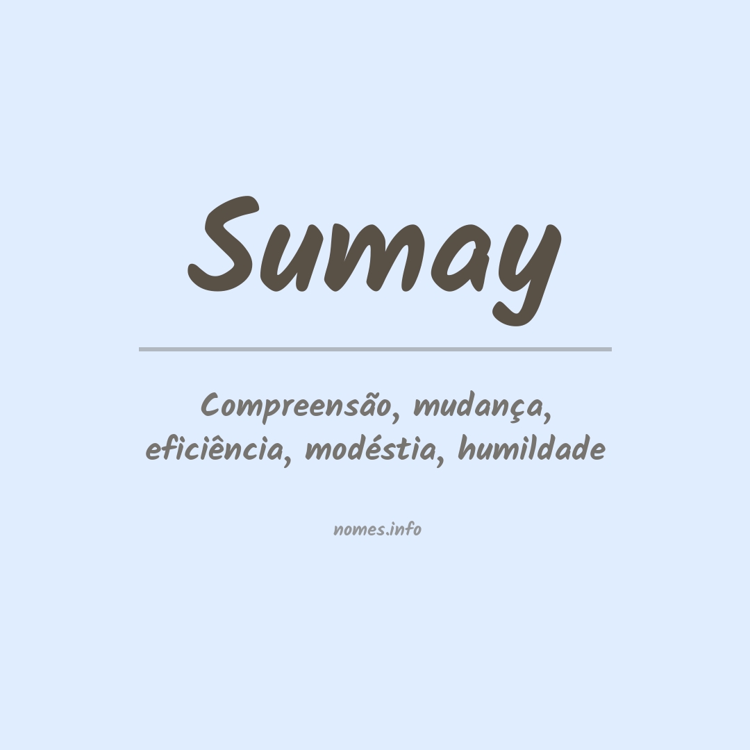 Significado do nome Sumay