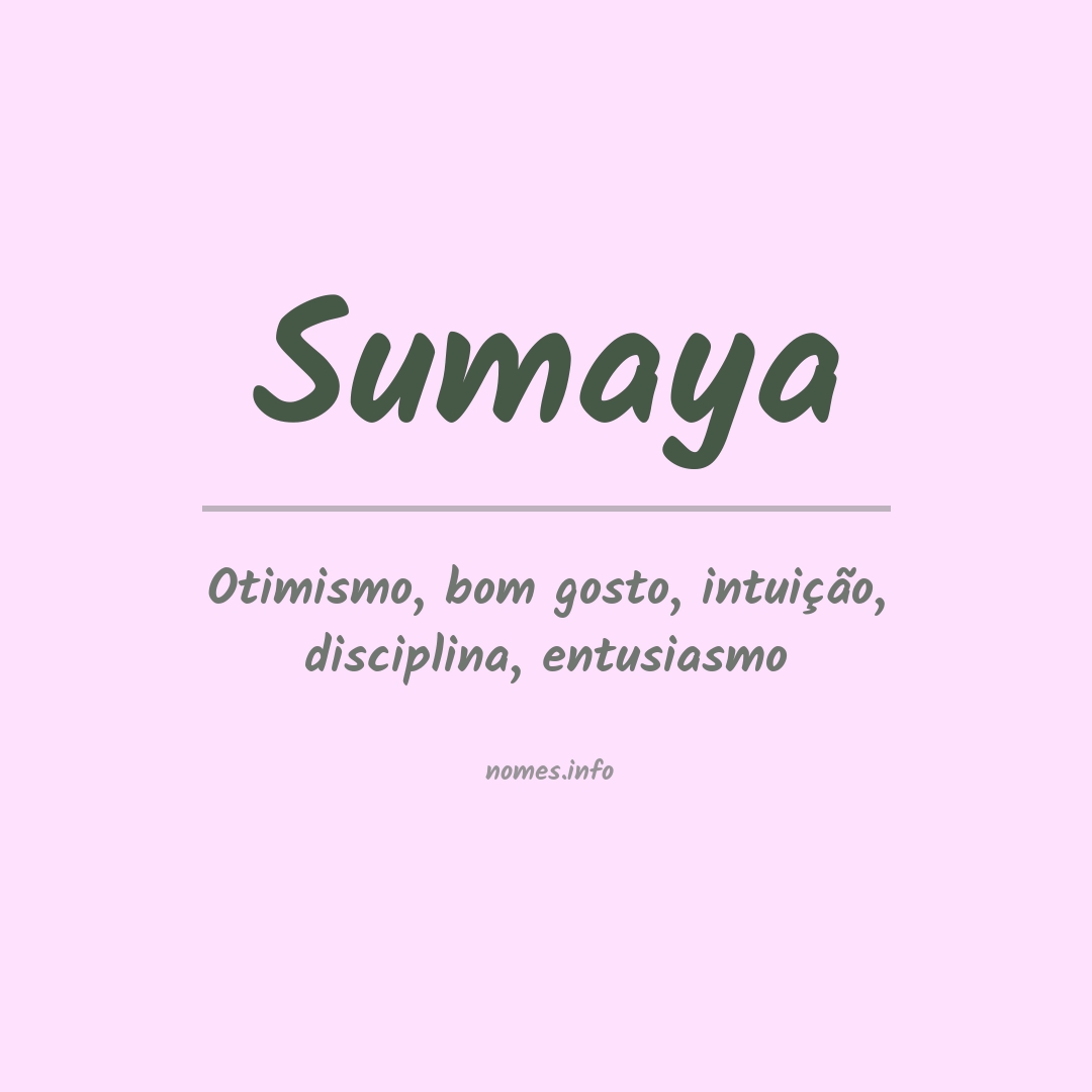 Significado do nome Sumaya