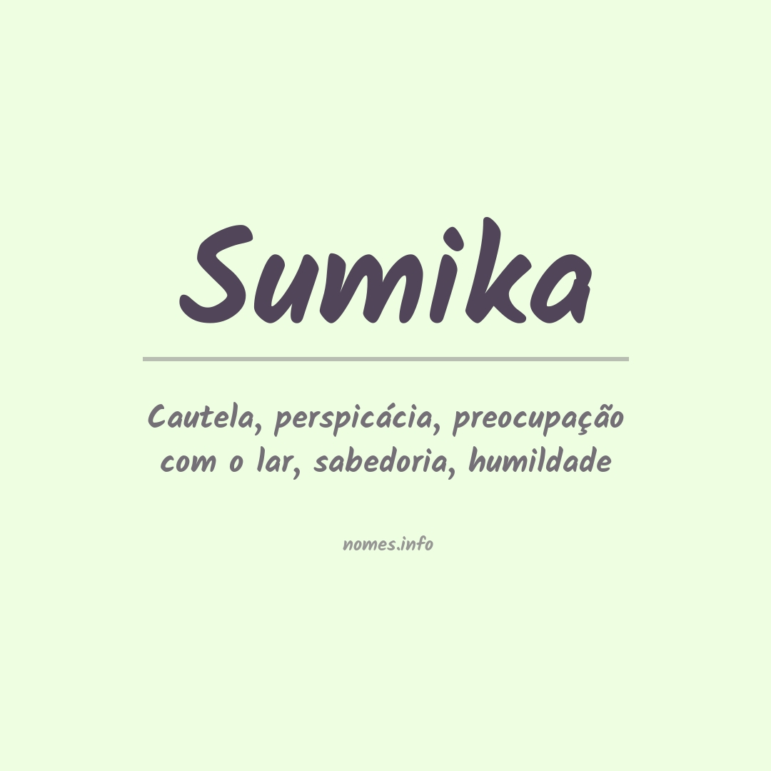 Significado do nome Sumika