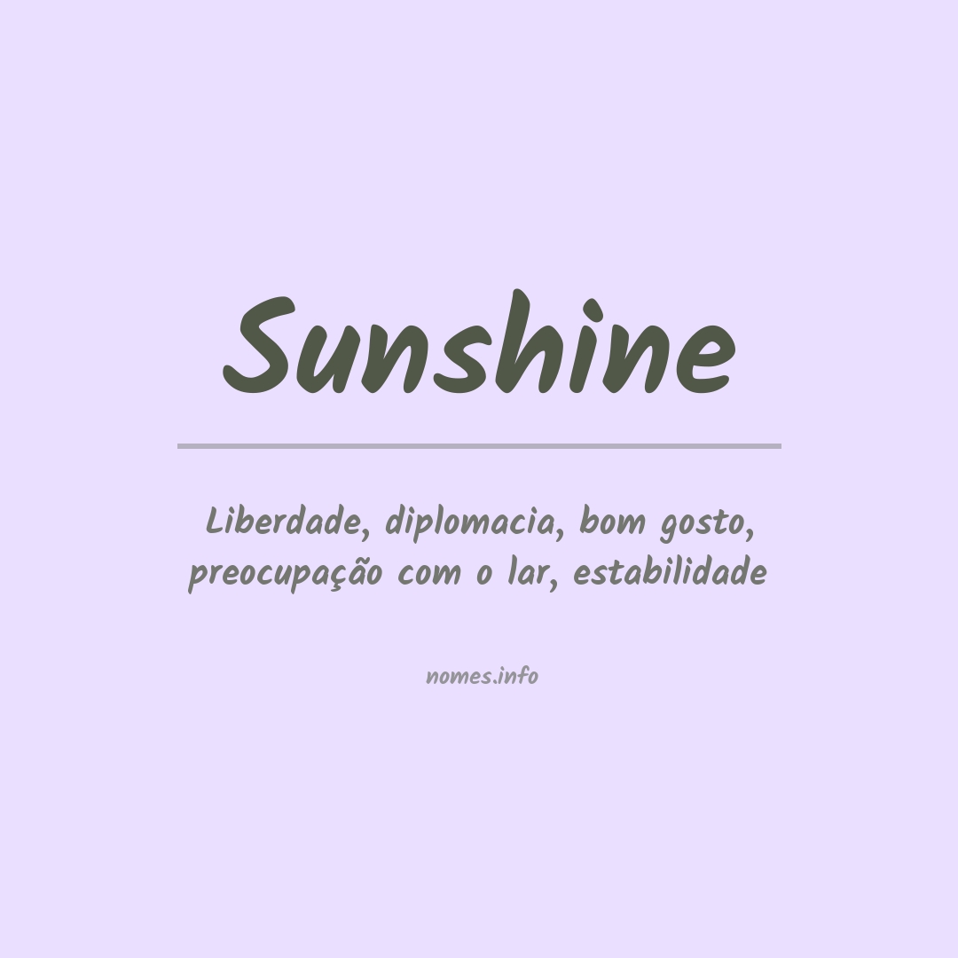 Significado do nome Sunshine