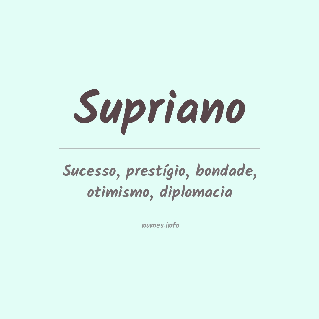Significado do nome Supriano