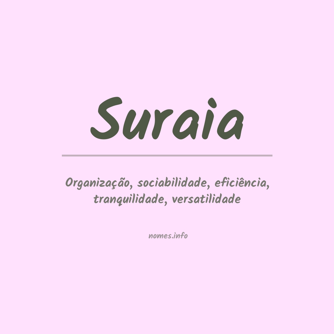 Significado do nome Suraia