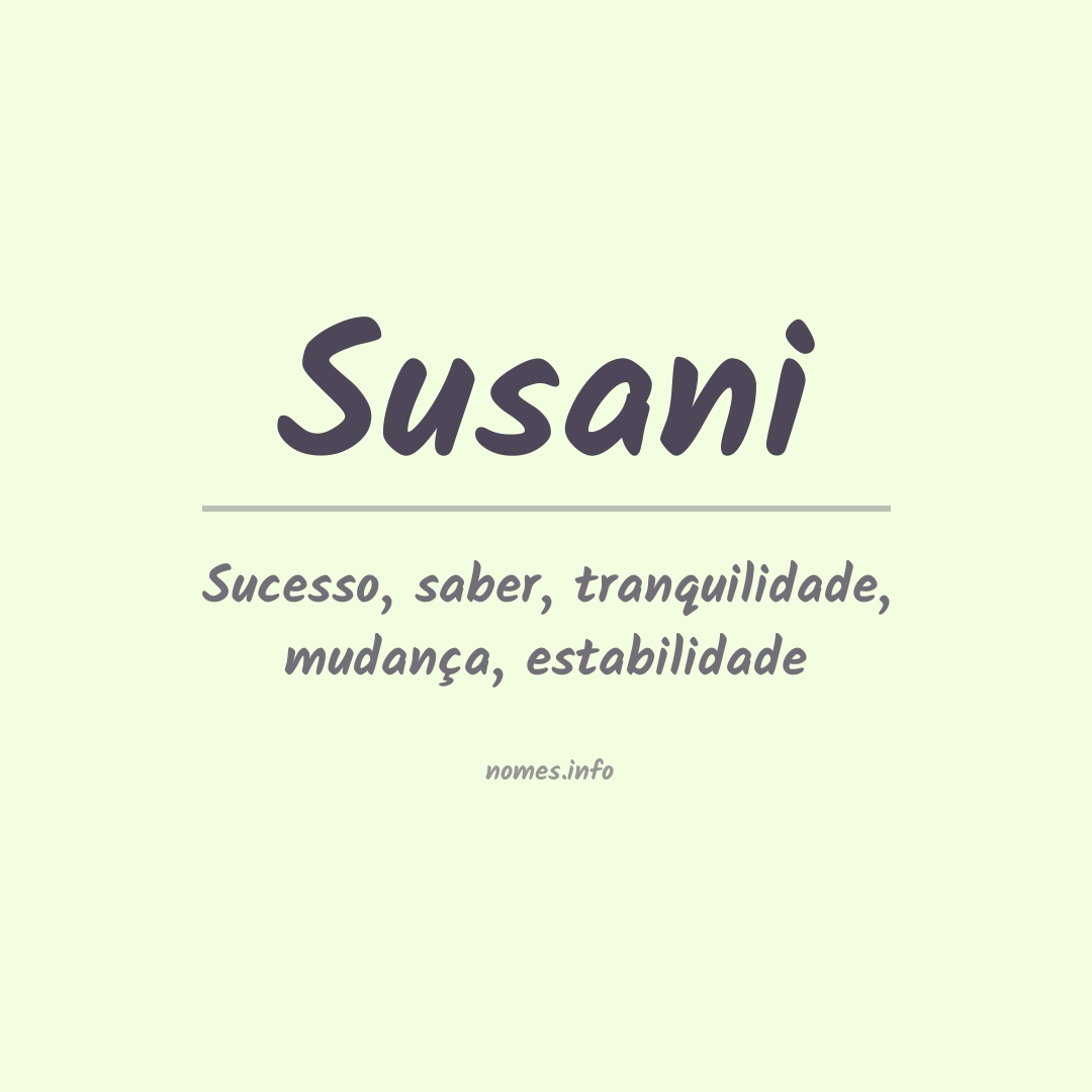 Significado do nome Susani