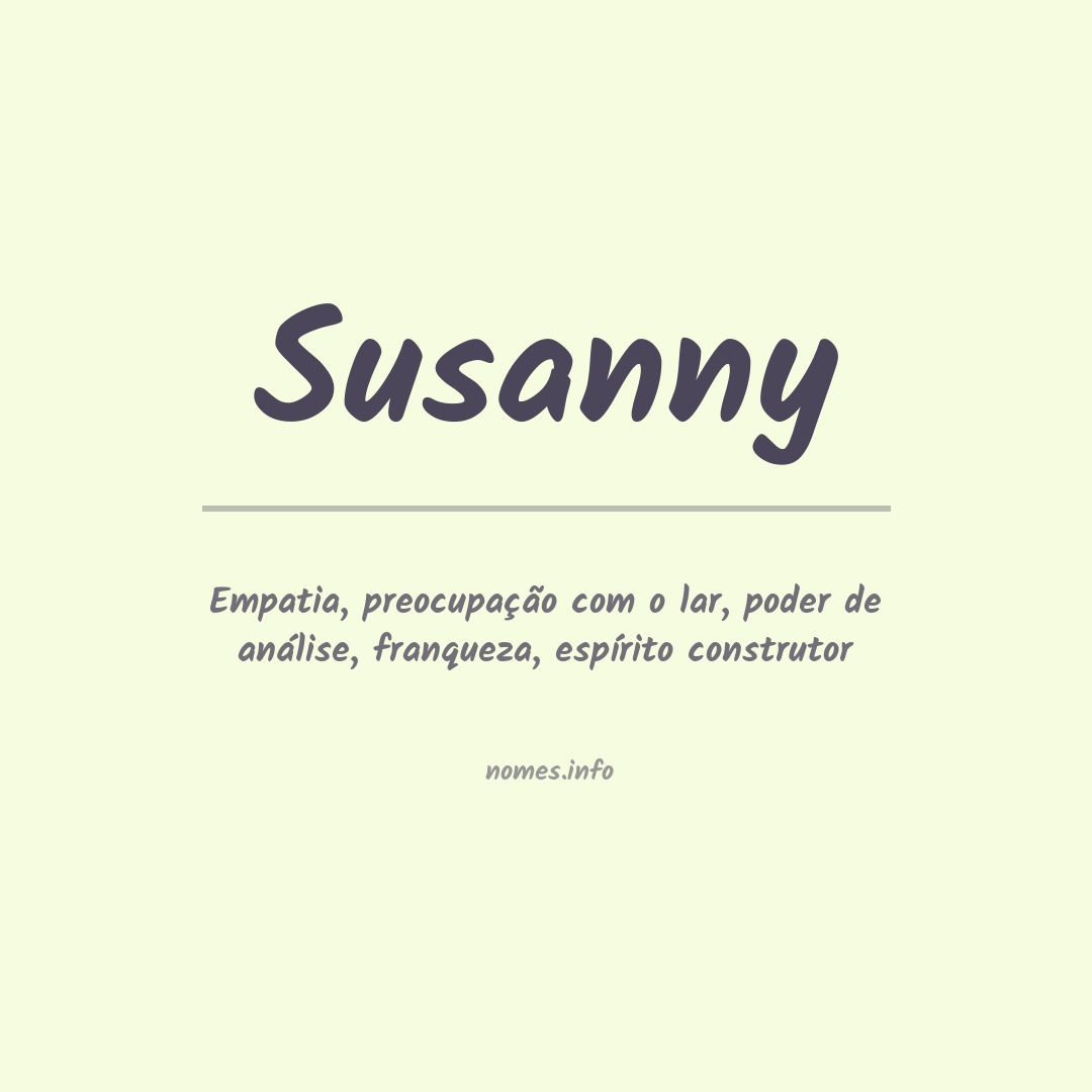 Significado do nome Susanny