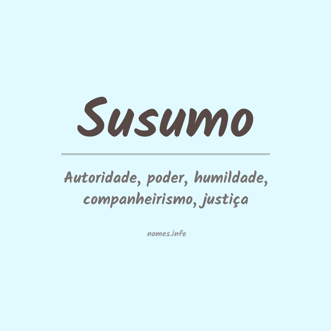 Significado do nome Susumo