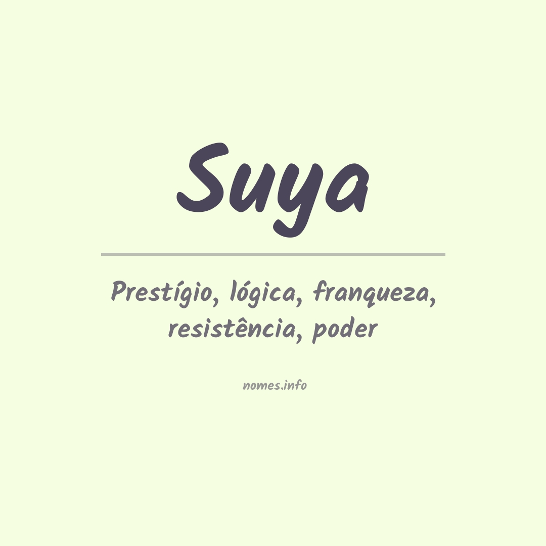 Significado do nome Suya