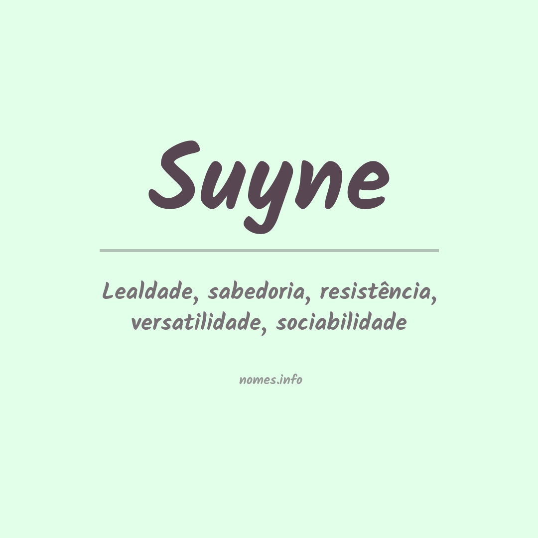 Significado do nome Suyne