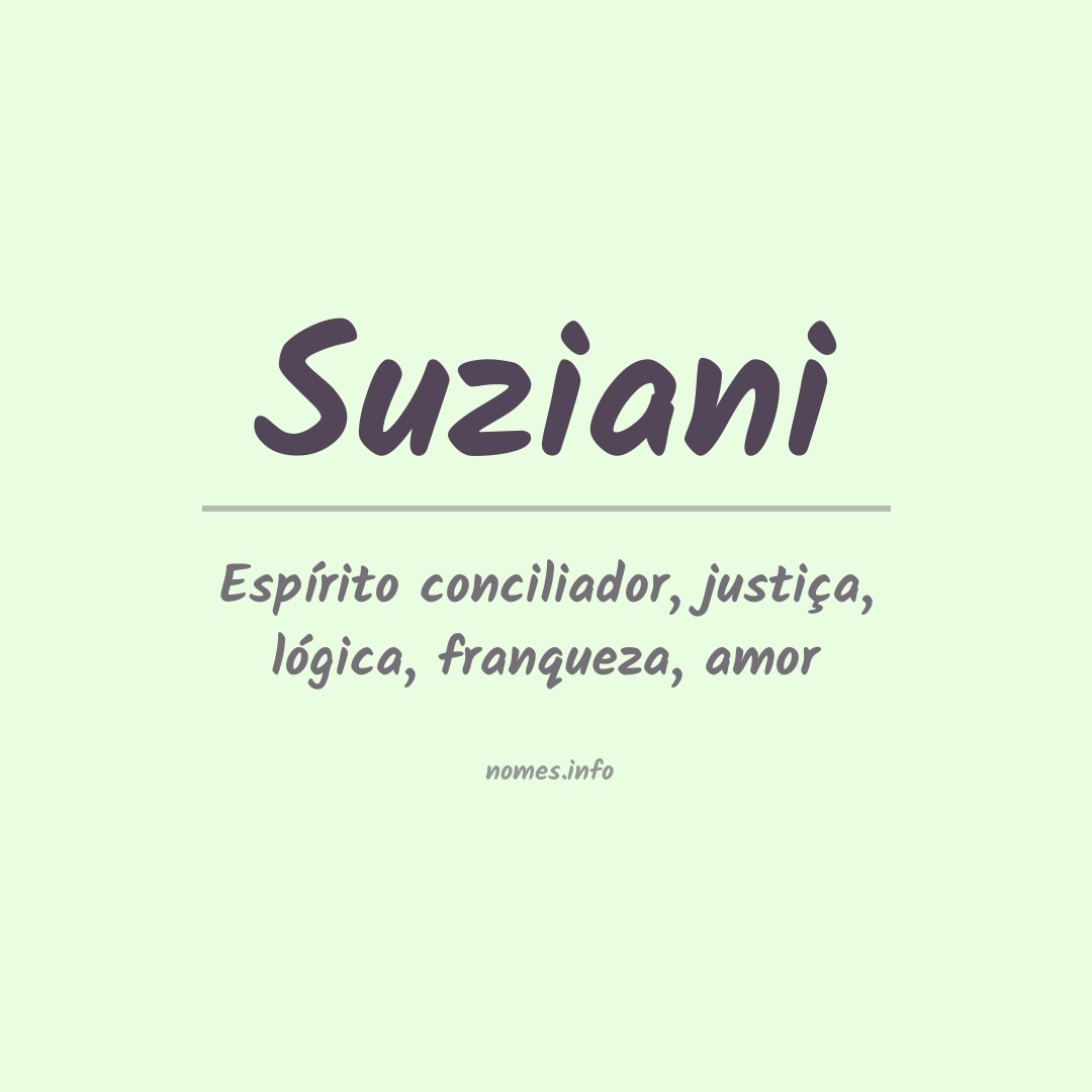 Significado do nome Suziani