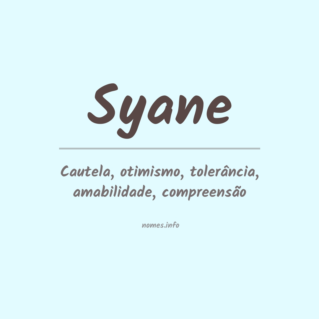 Significado do nome Syane