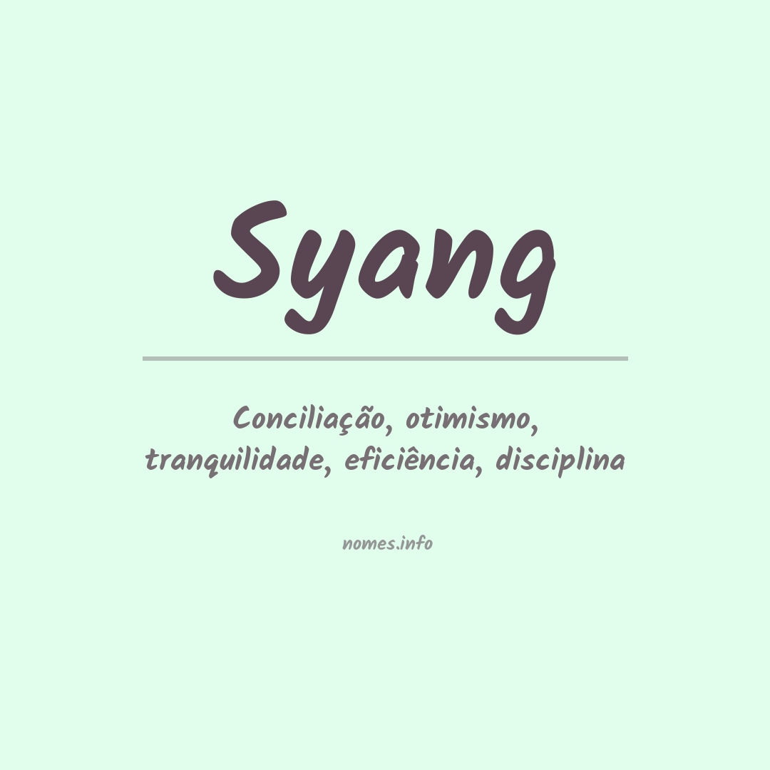 Significado do nome Syang