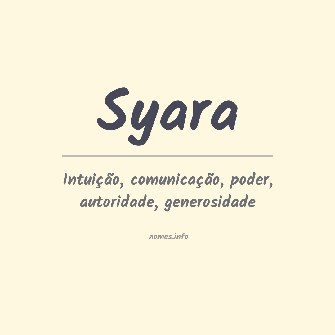 Significado do nome Syara
