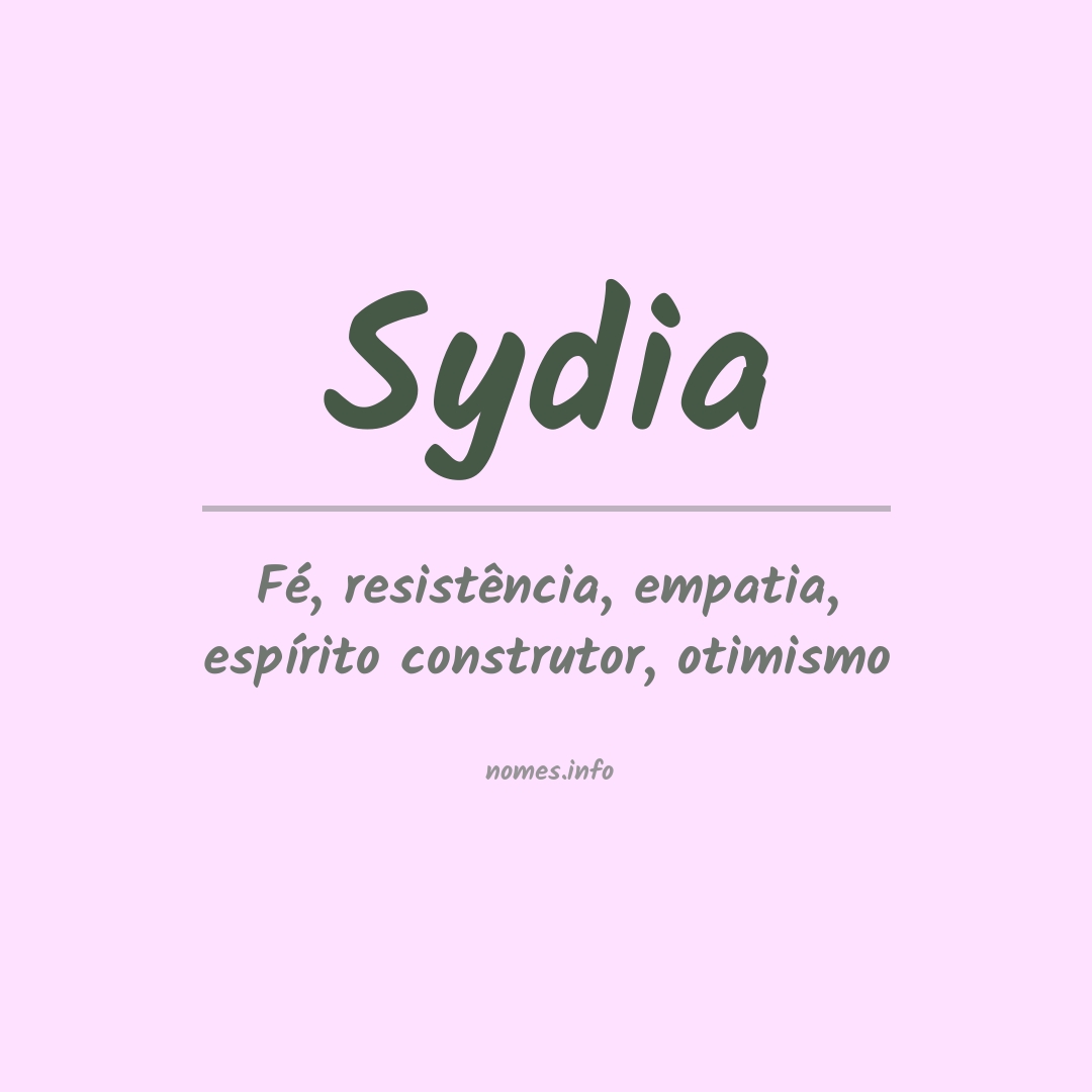 Significado do nome Sydia