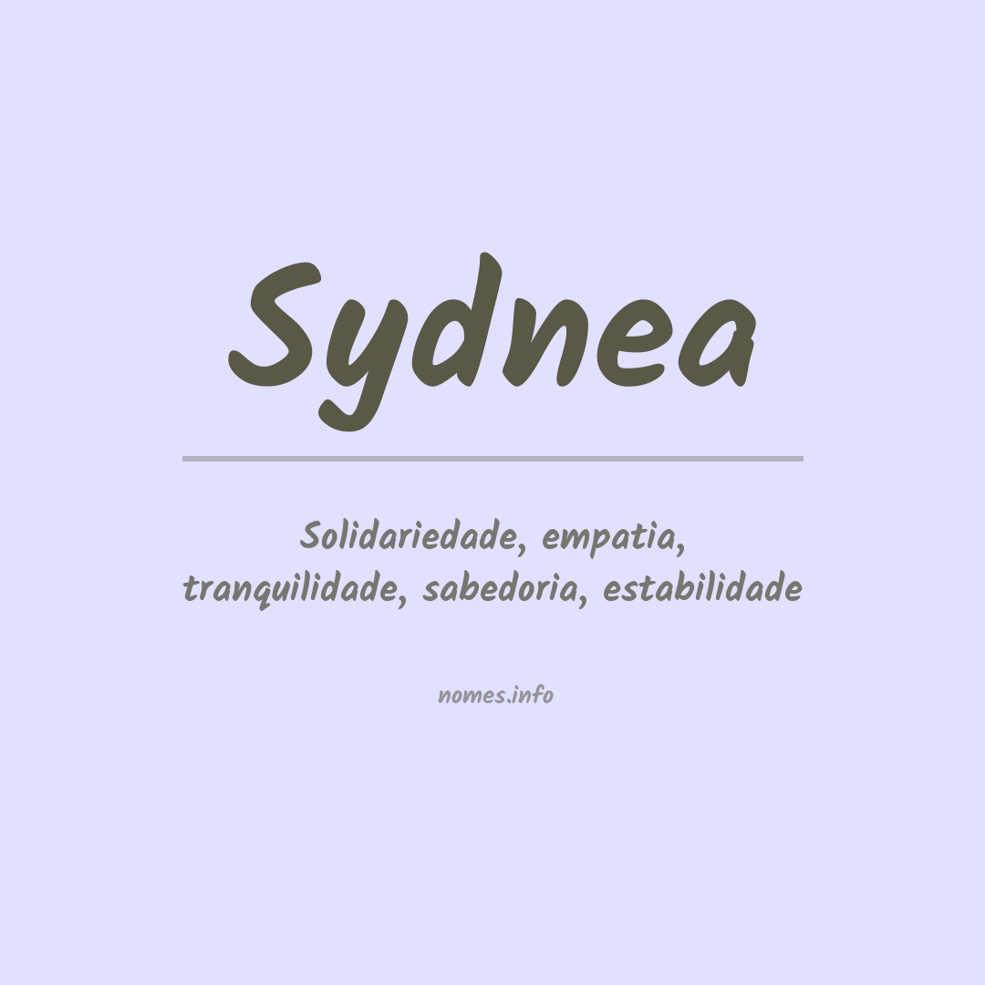 Significado do nome Sydnea