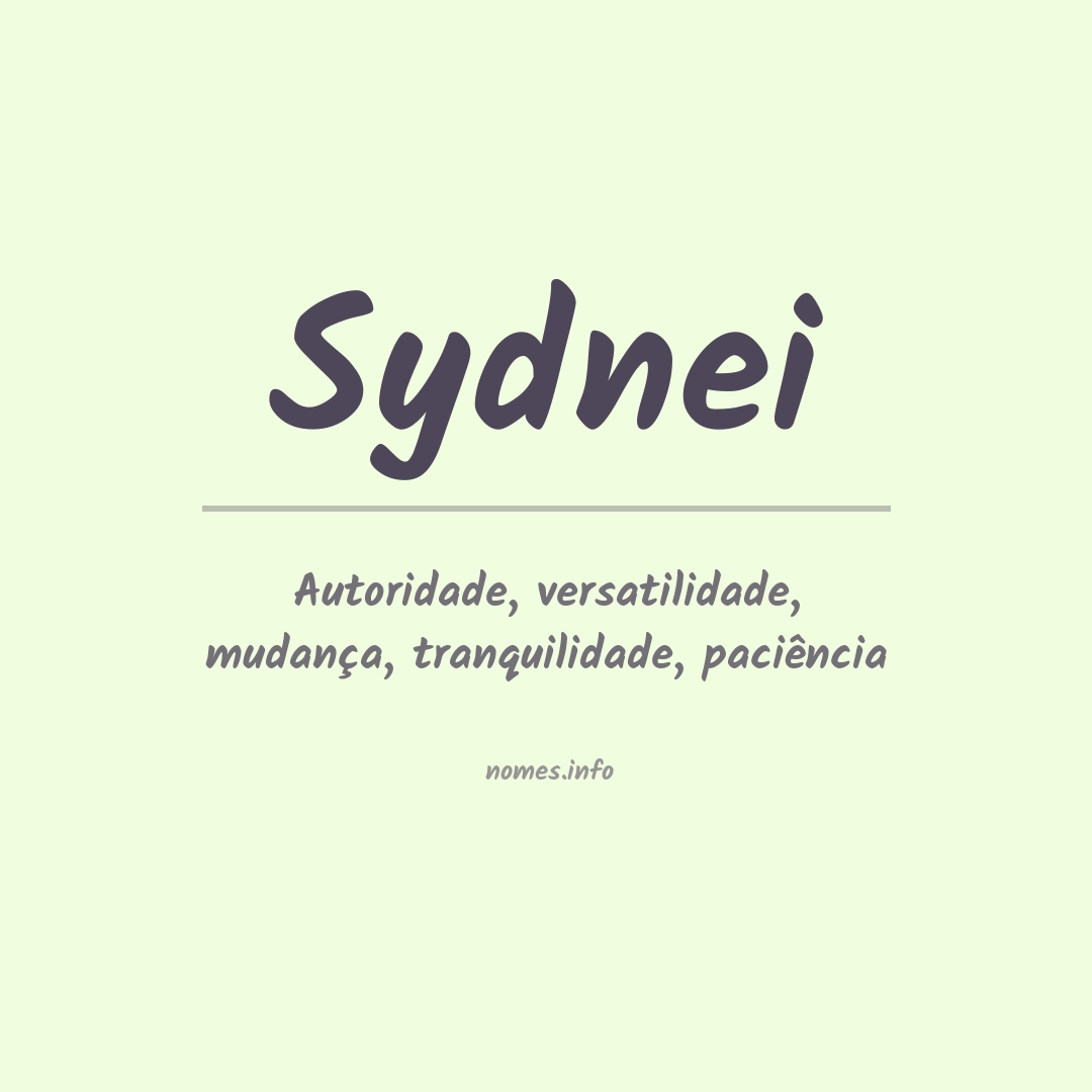Significado do nome Sydnei