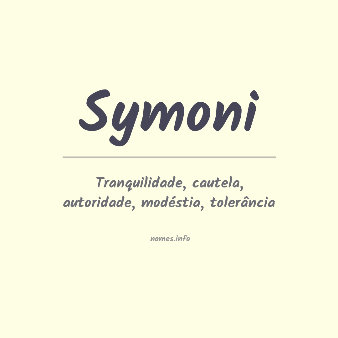 Significado do nome Symoni