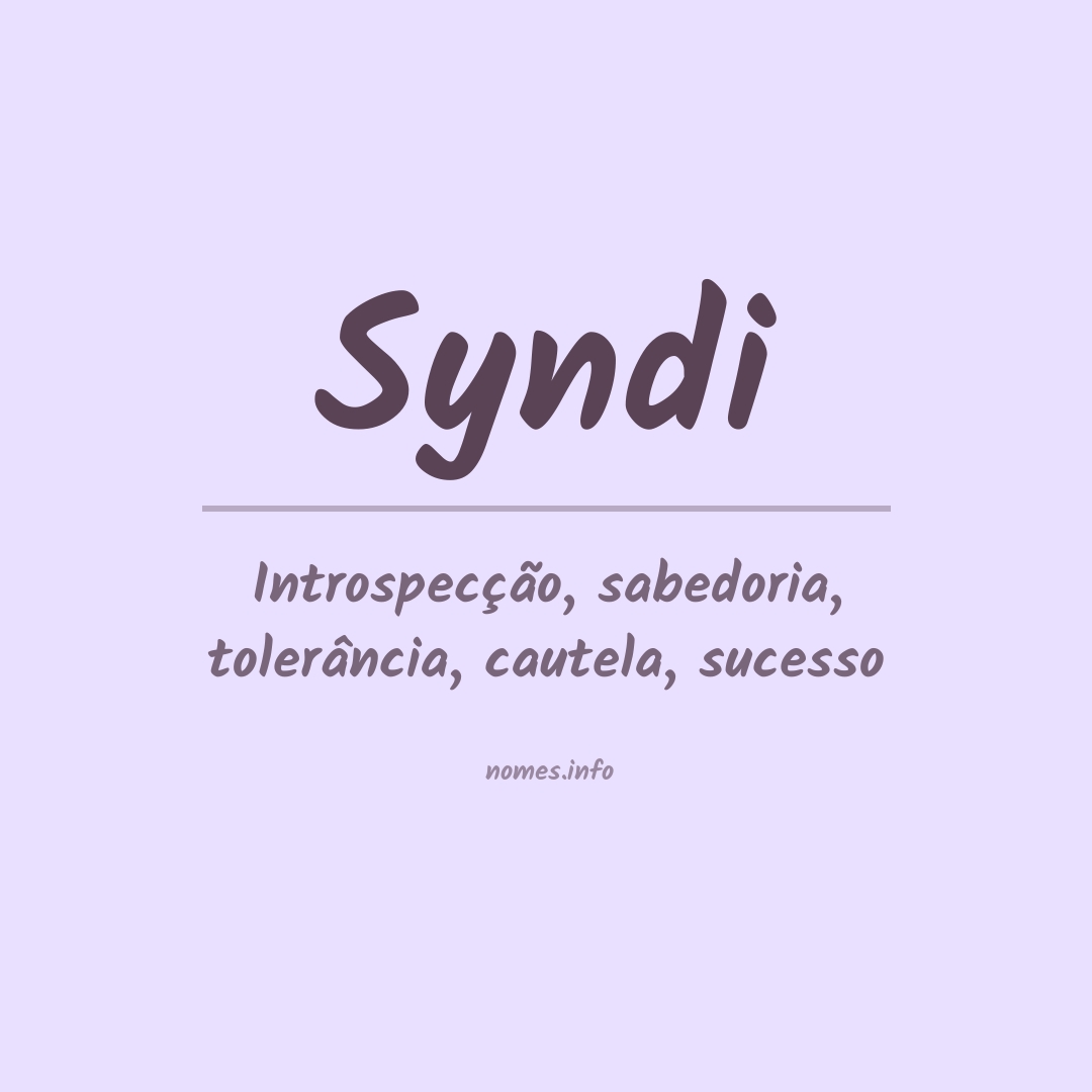 Significado do nome Syndi