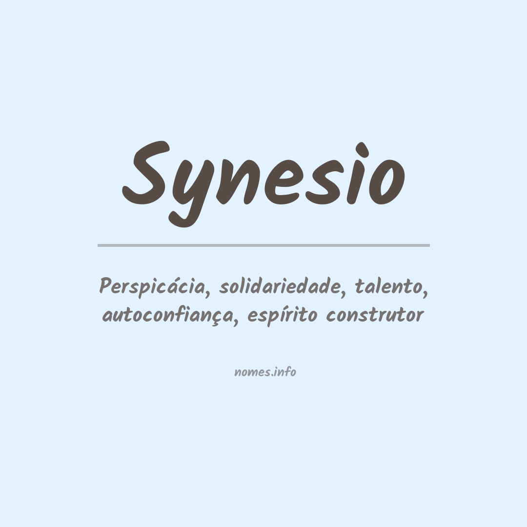 Significado do nome Synesio