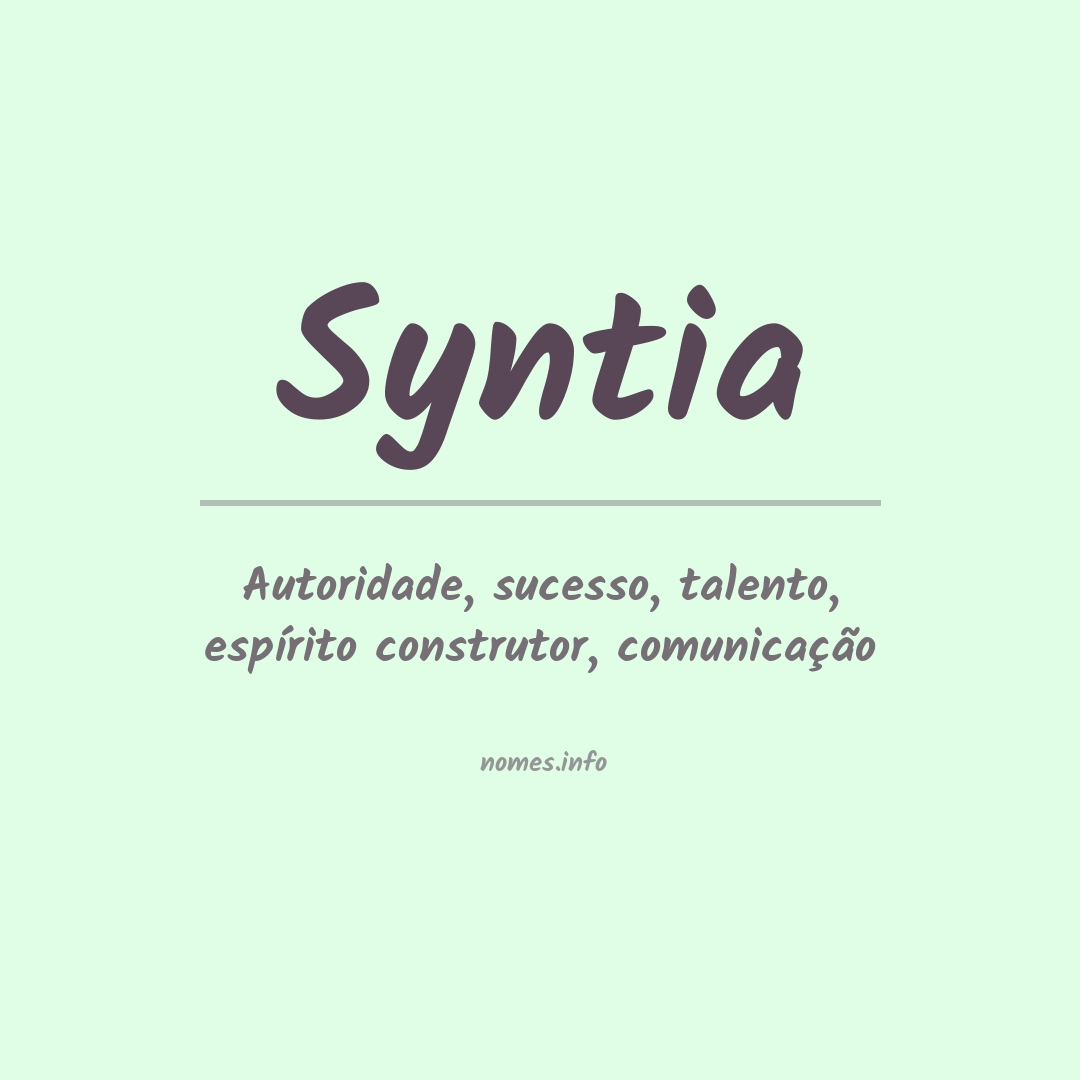 Significado do nome Syntia