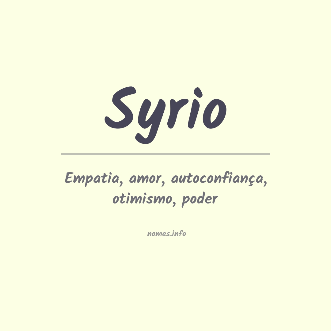 Significado do nome Syrio