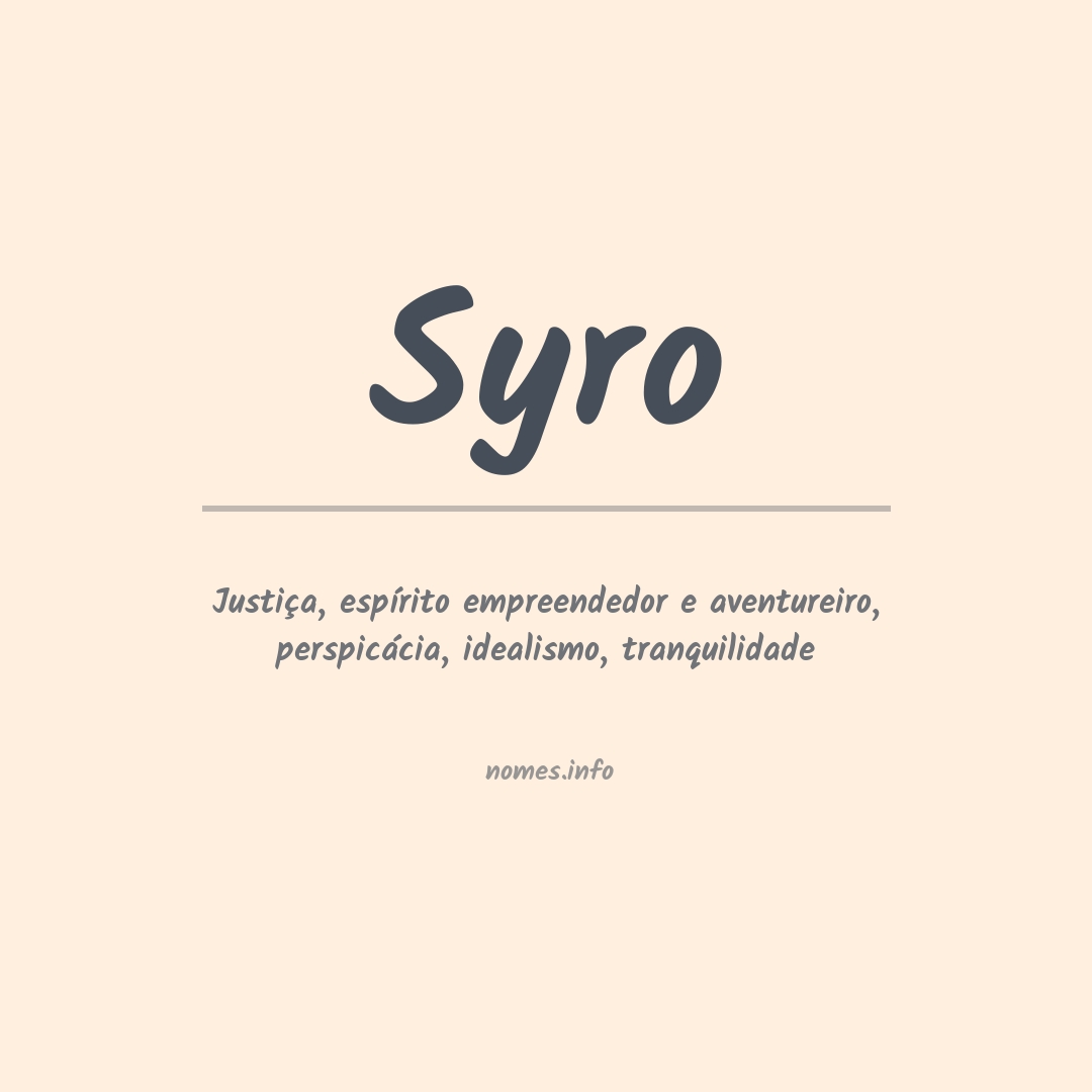 Significado do nome Syro