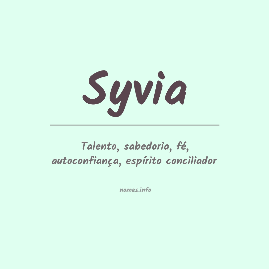 Significado do nome Syvia