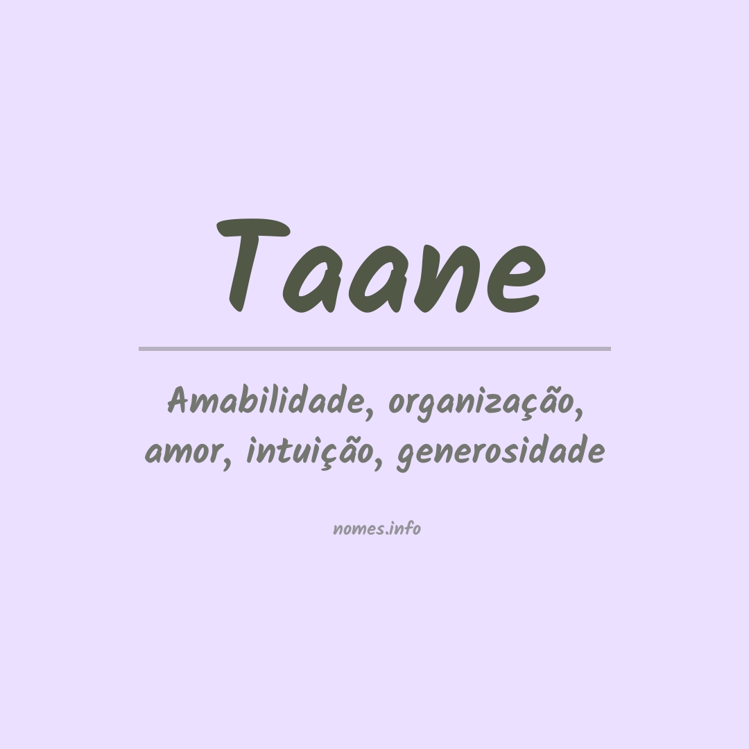 Significado do nome Taane