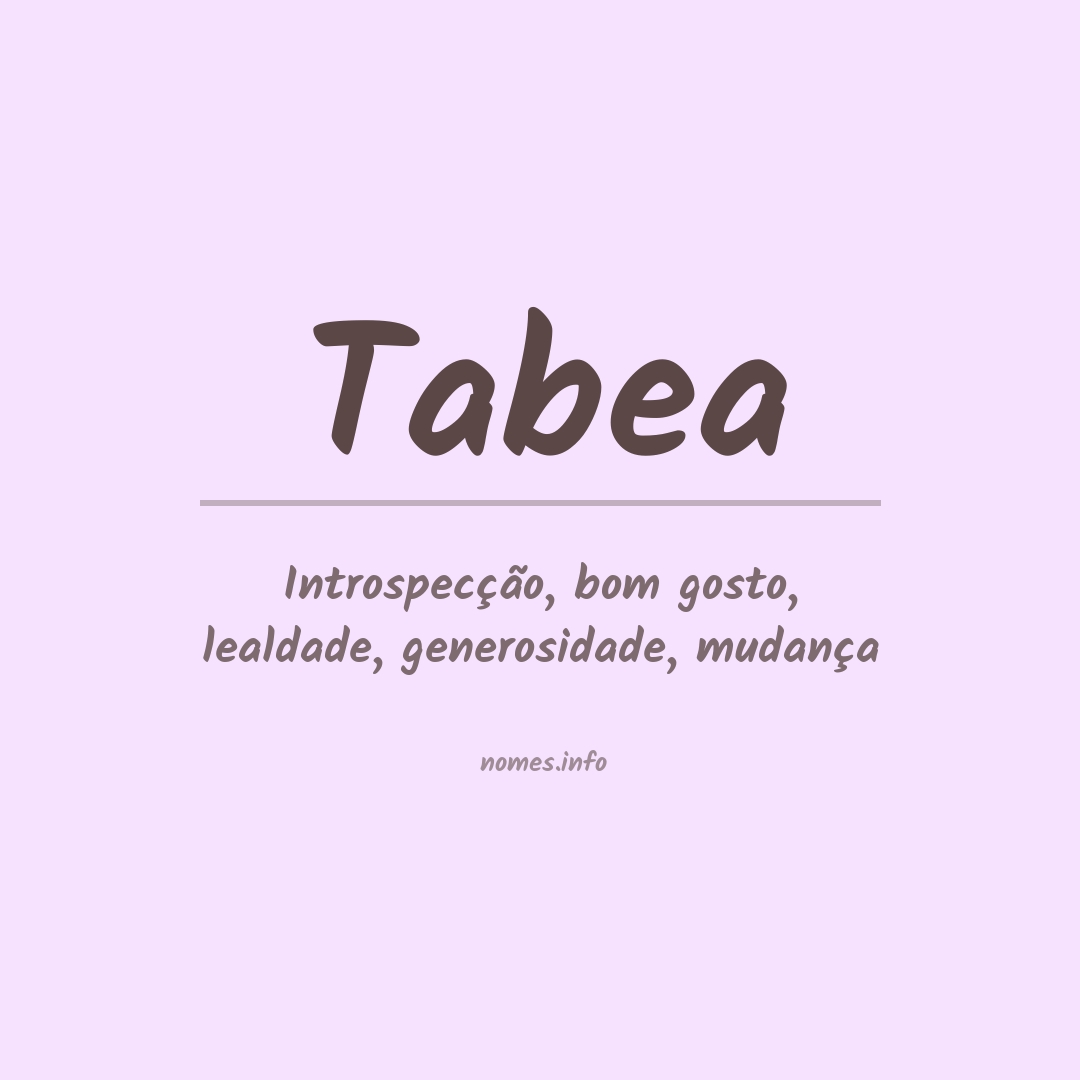 Significado do nome Tabea