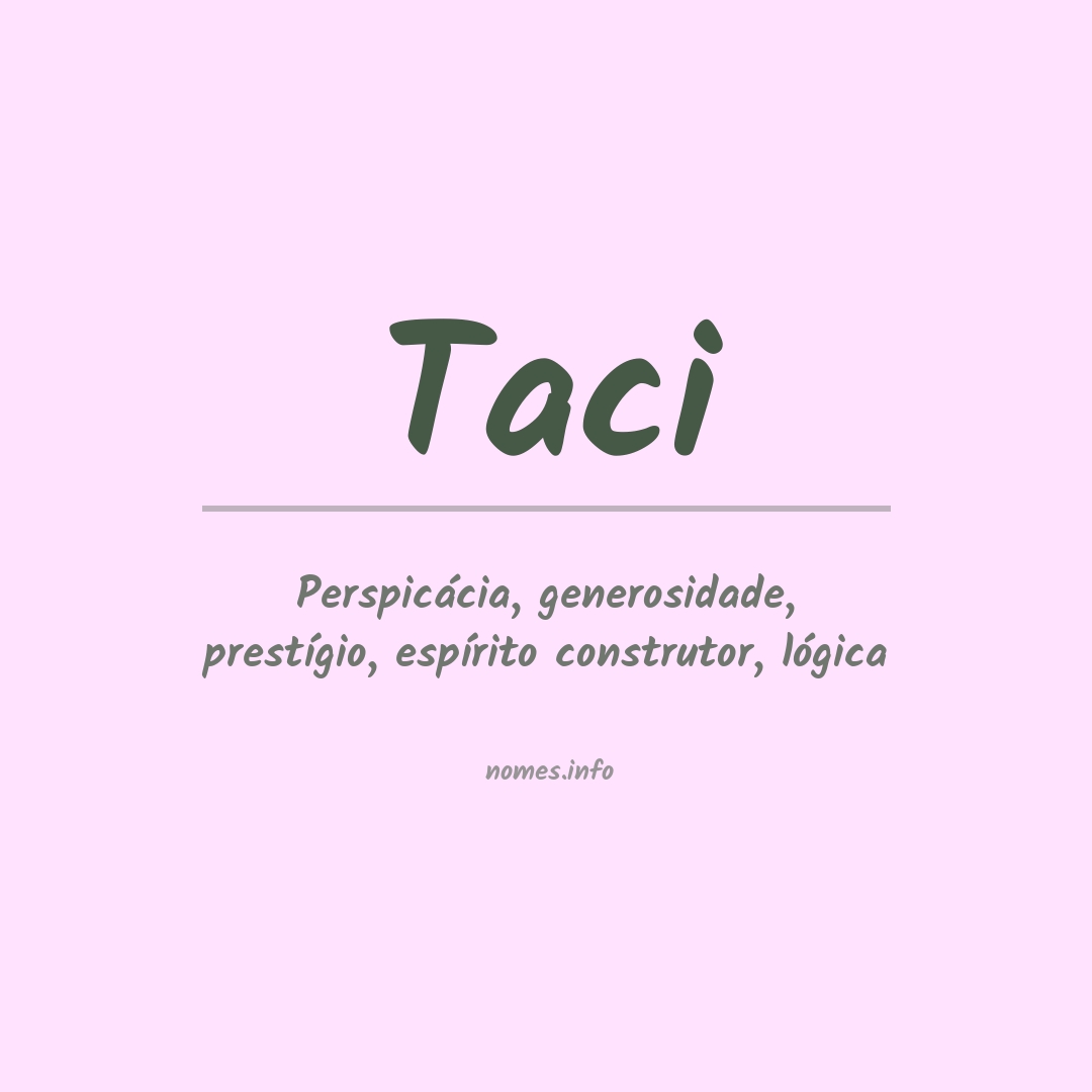 Significado do nome Taci