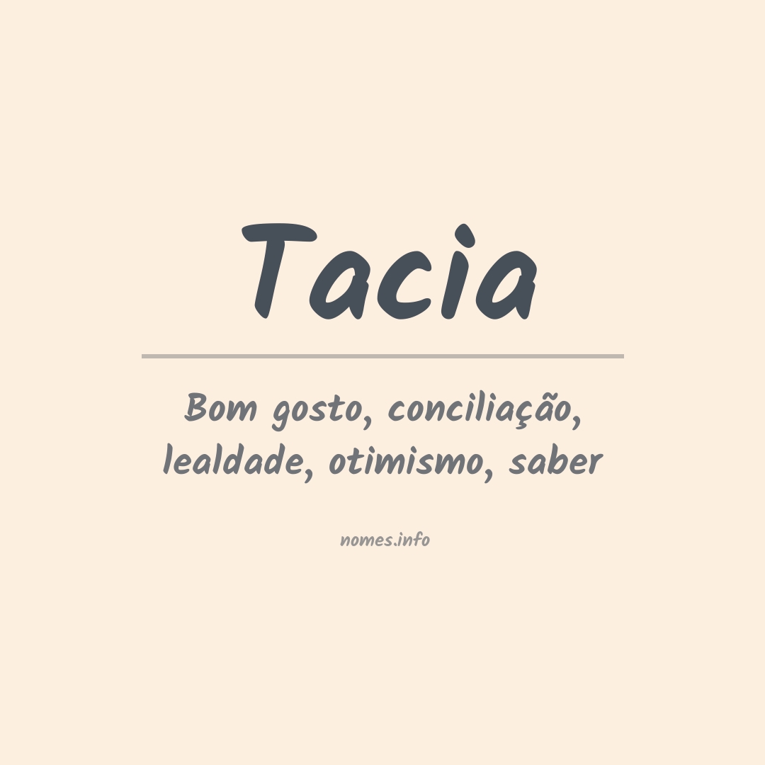 Significado do nome Tacia