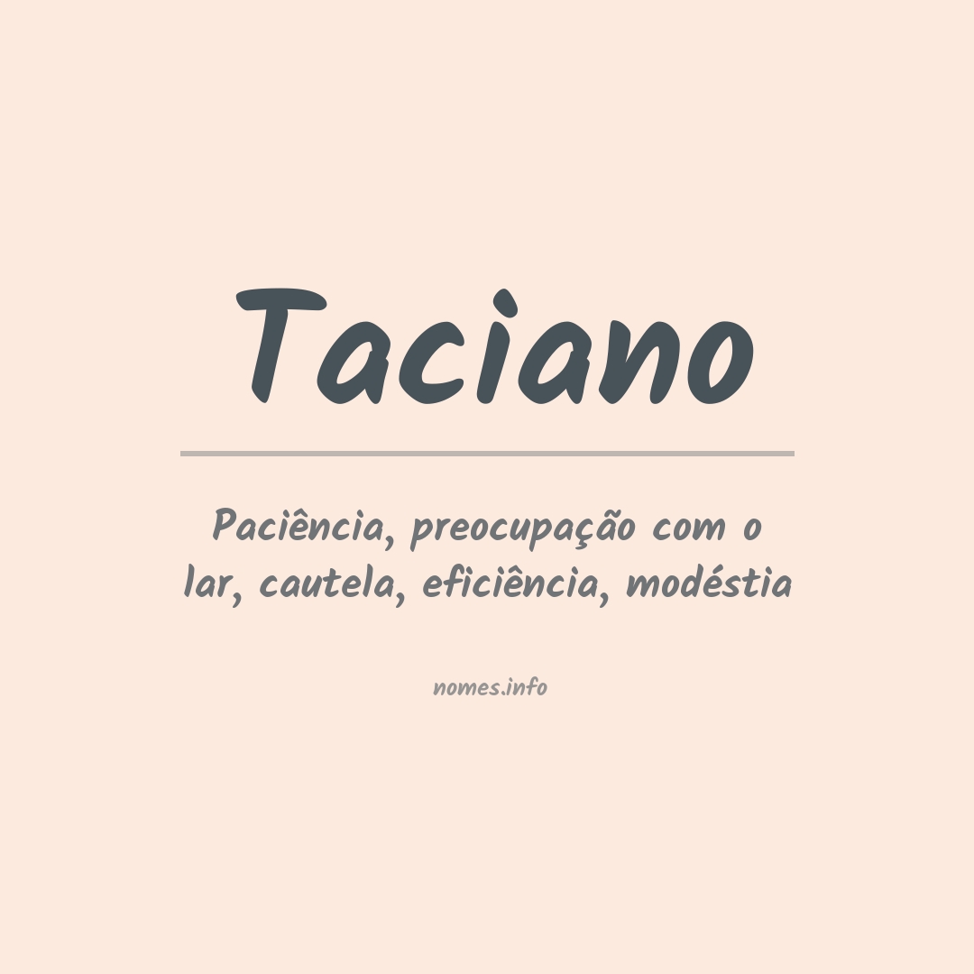 Significado do nome Taciano