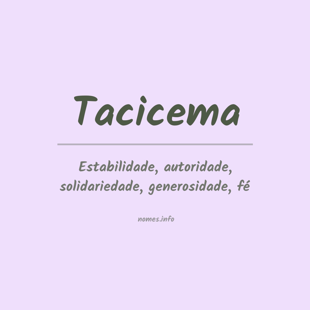 Significado do nome Tacicema
