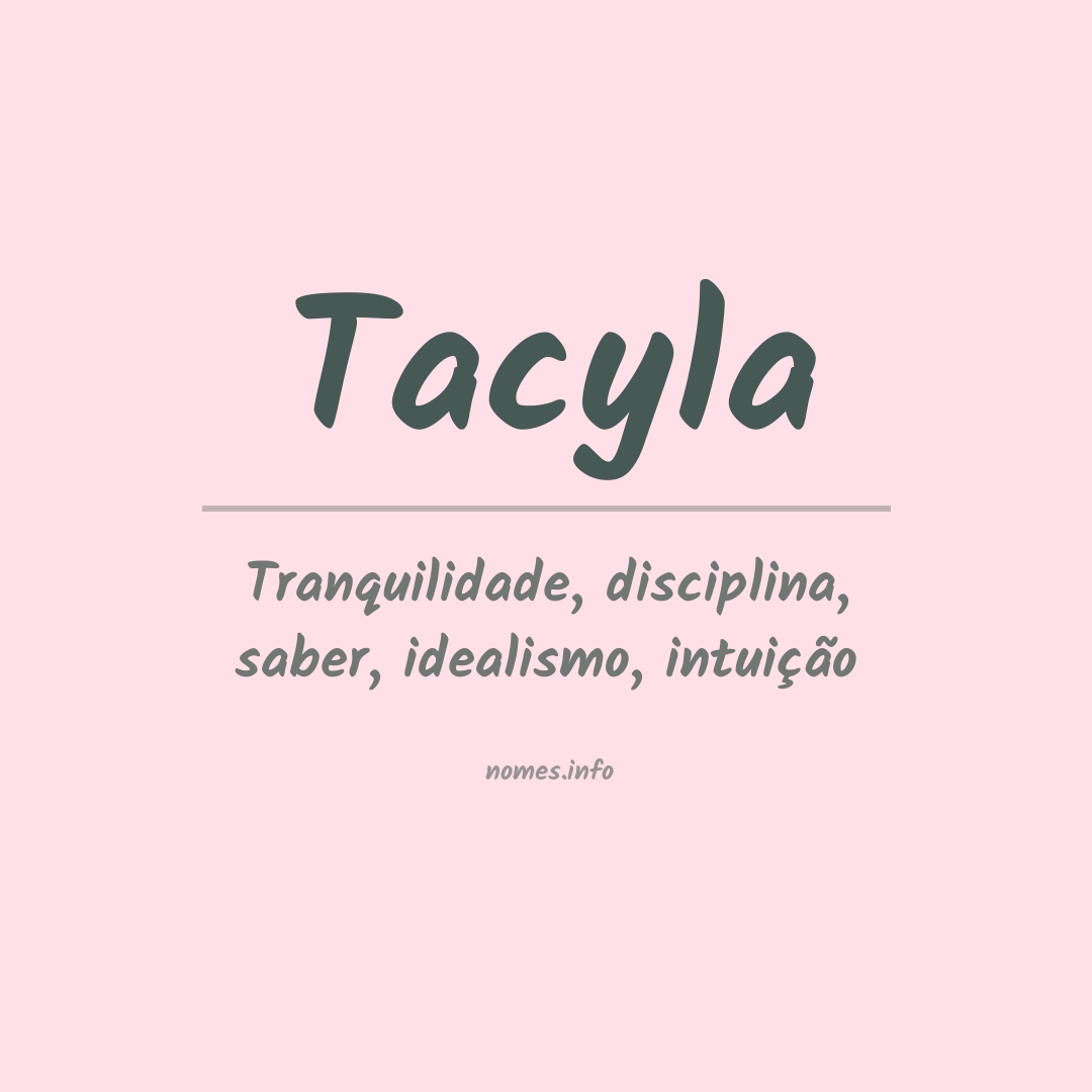 Significado do nome Tacyla