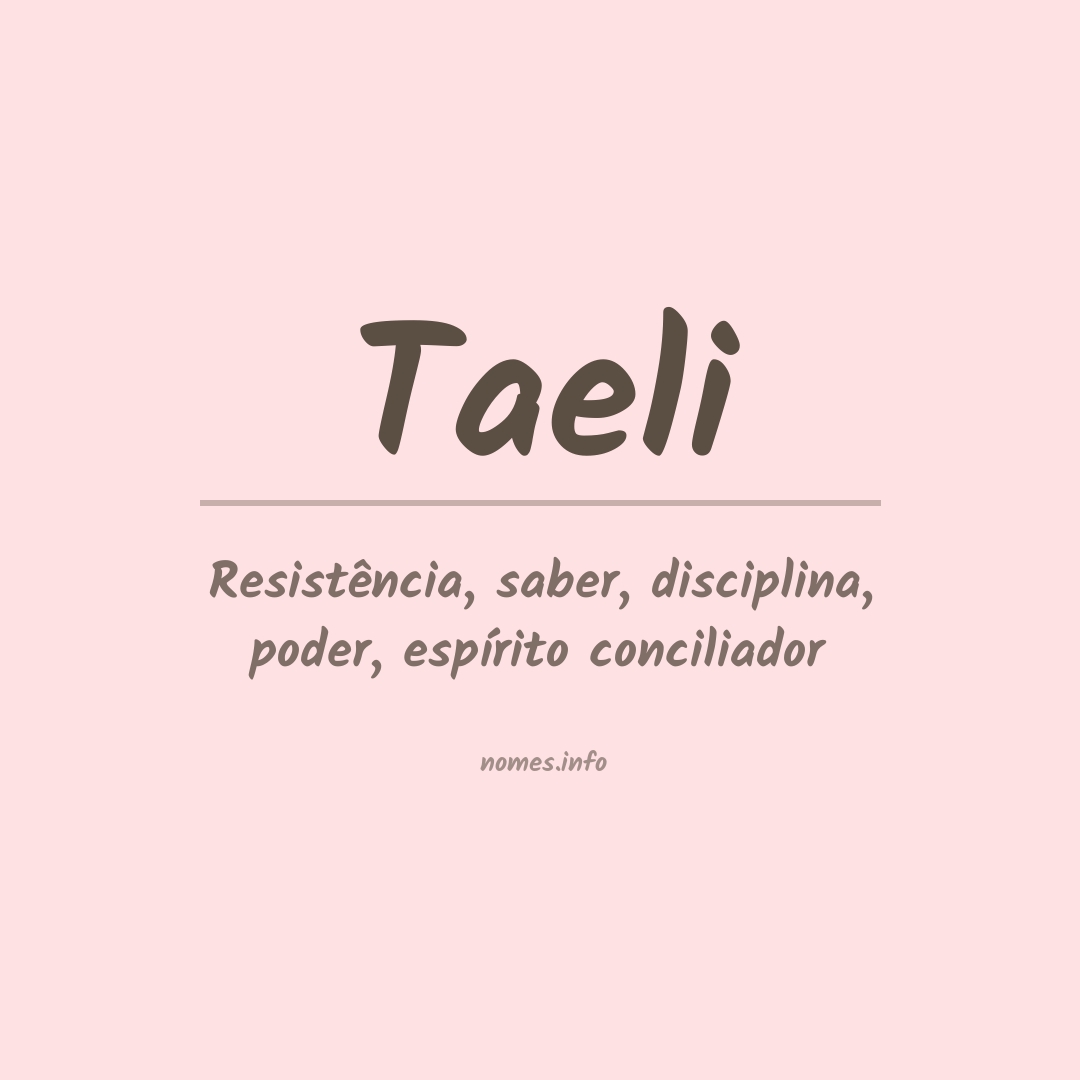 Significado do nome Taeli