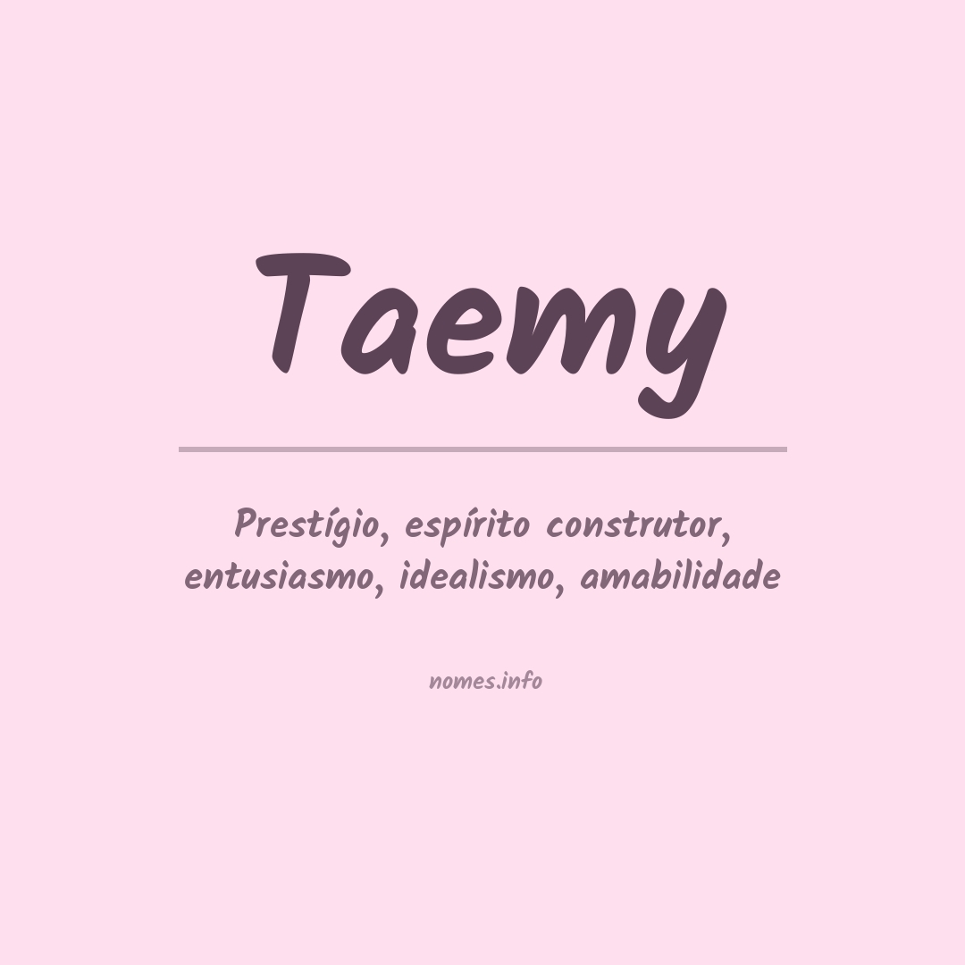 Significado do nome Taemy