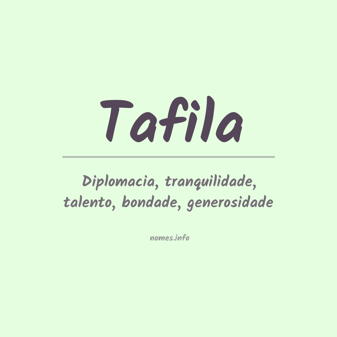 Significado do nome Tafila