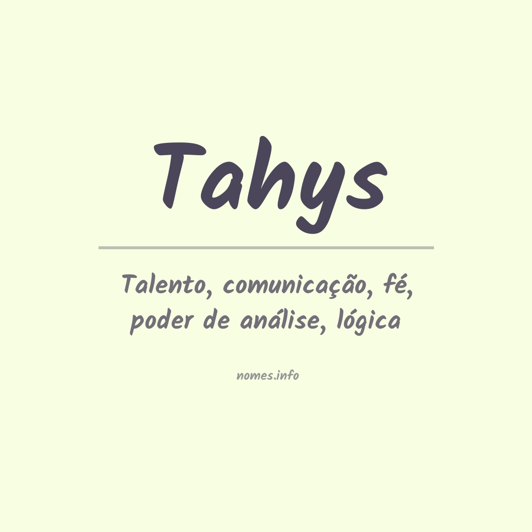 Significado do nome Tahys